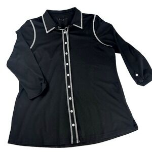 E.L.I Made in Peru Effortless Classy Closet Staple Chic Black/White Size L